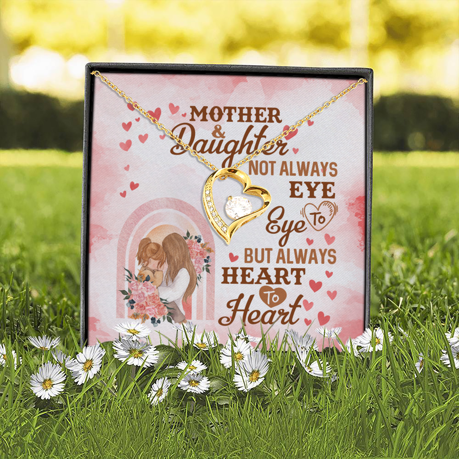 6O. Mother And Daughter Forever Love Necklace (Gold) 2