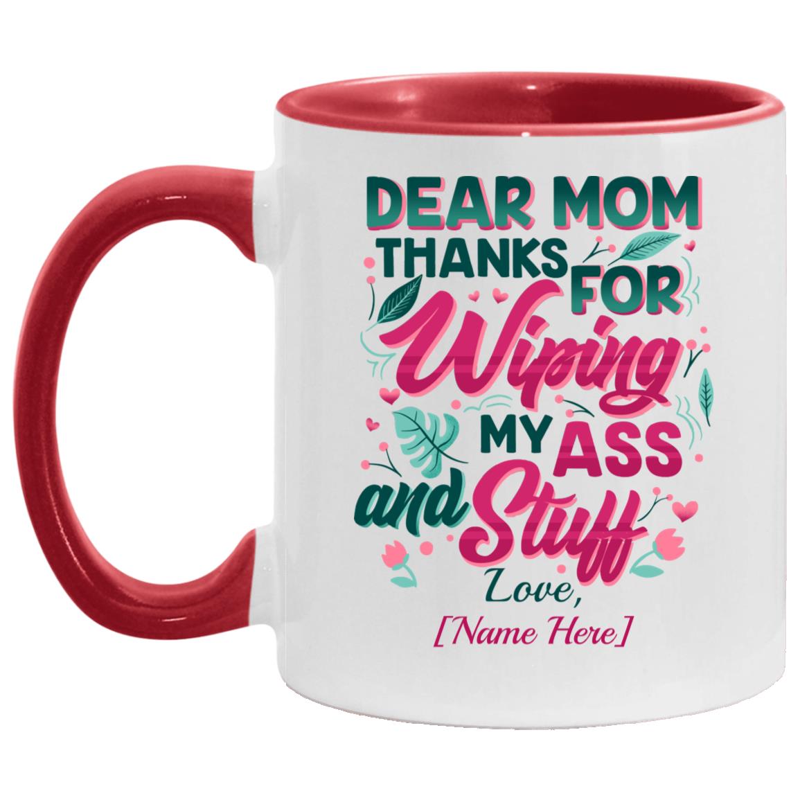 Personalized Accent Mug, White/Red, 11 oz. Accent Mug Personalized Accent Mug, White/Red, 11 oz. Accent Mug