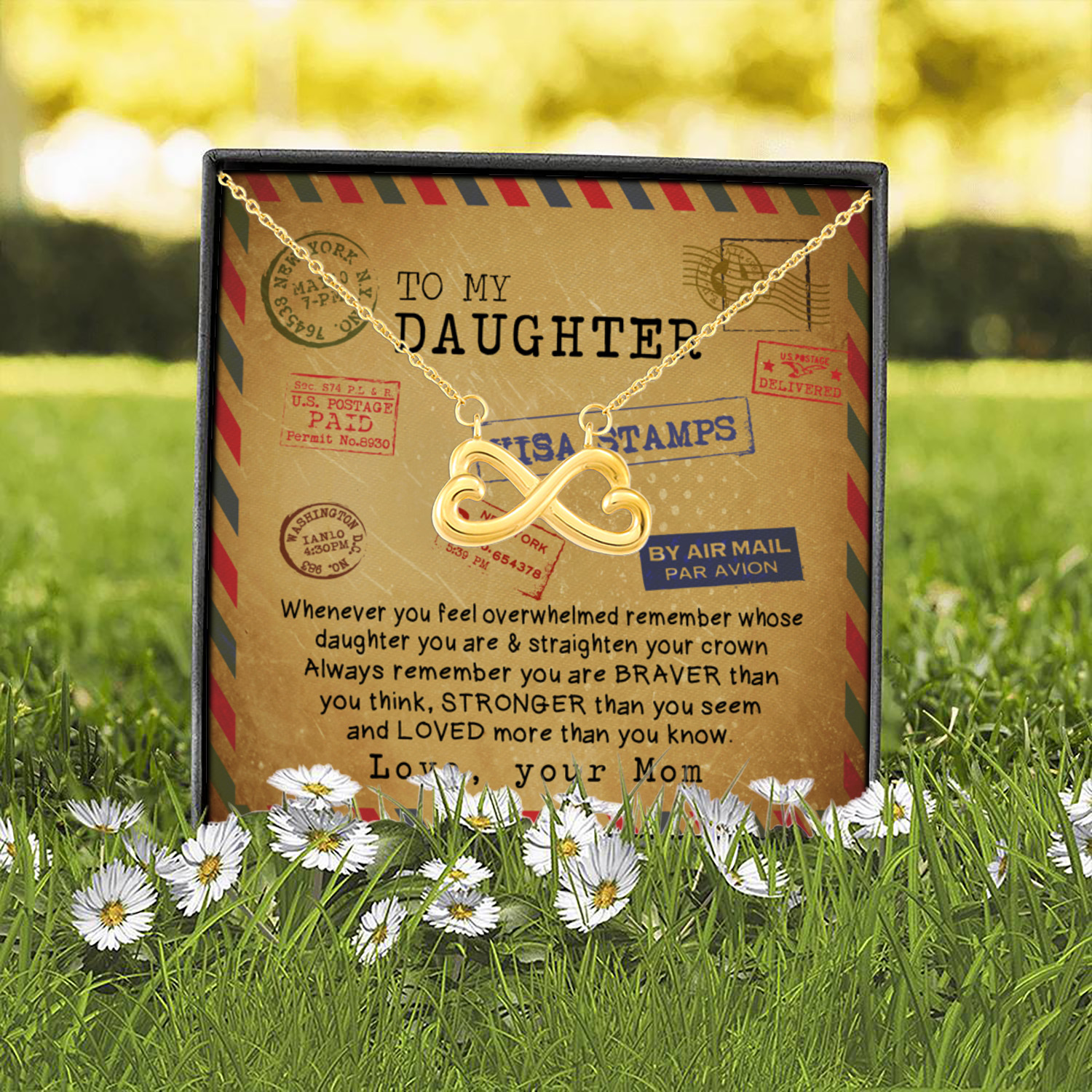 3UT. Air Mail Necklace Infinity Heart Necklace (Gold) 2