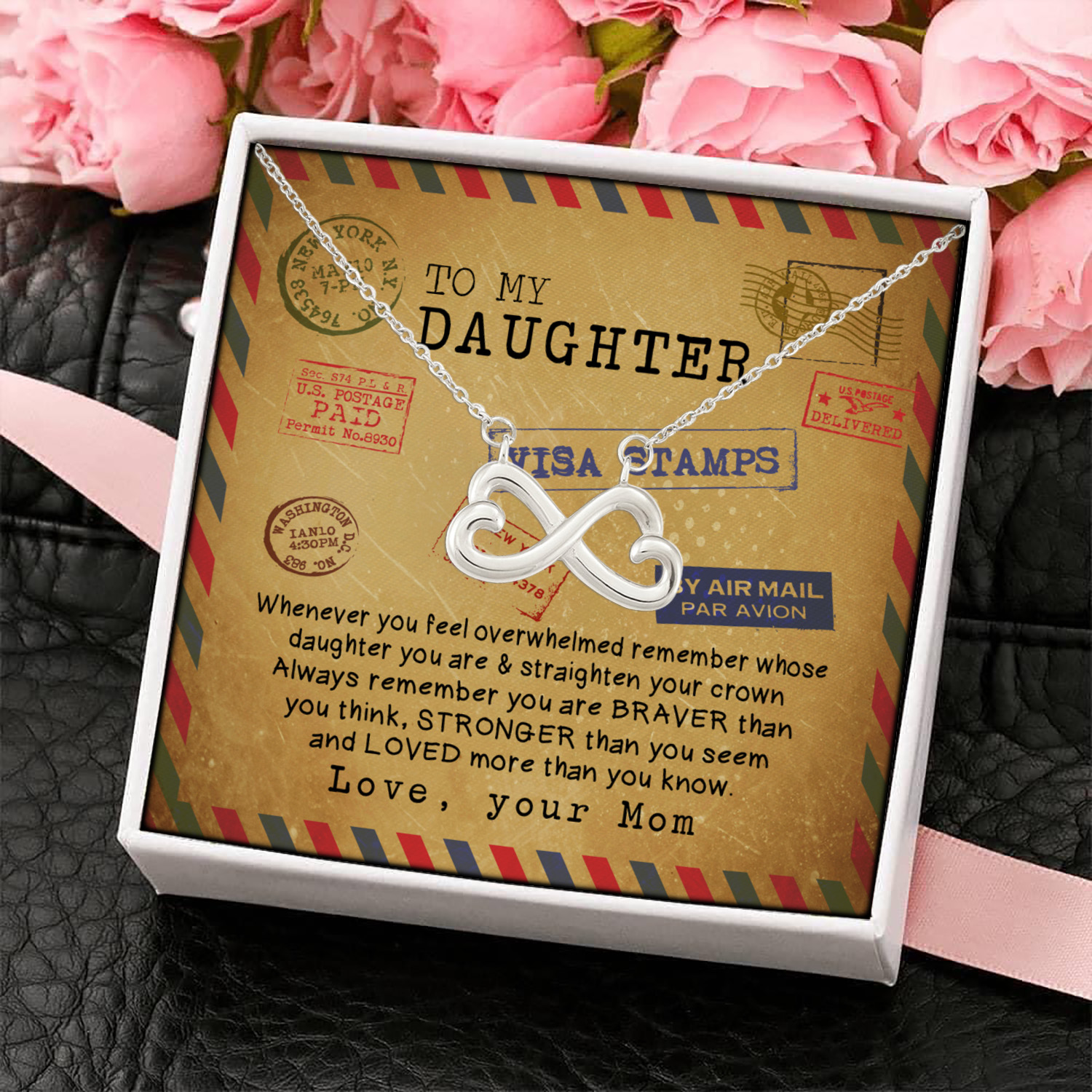 3UT. Air Mail Necklace Infinity Heart Necklace (Silver) 4