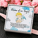 5UT. Mom Baby Angel(5) Infinity Heart Necklace (Silver) 4