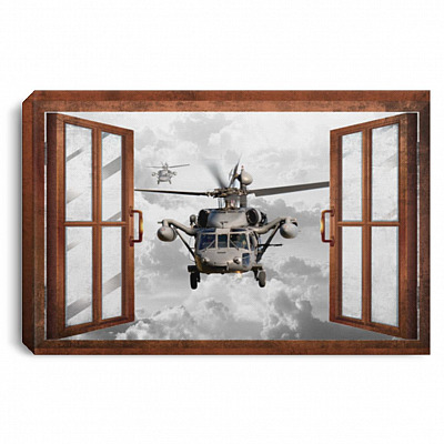 Black Hawk Framed Canvas - Veteran, White, 0.75'' Framed Canvas