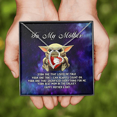 To My Mother Yoda One that Loved Me First Forever Love Heart Pendant Necklace