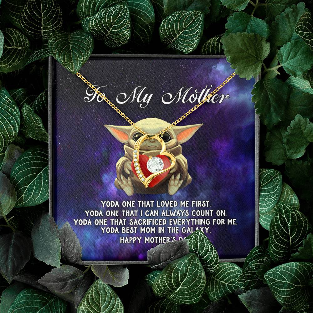 To My Mother Yoda One that Loved Me First Forever Love Heart Pendant Necklace To My Mother Yoda One that Loved Me First Forever Love Heart Pendant Necklace
