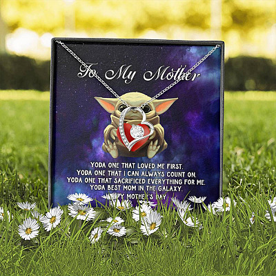 To My Mother Yoda One that Loved Me First Forever Love Heart Pendant Necklace