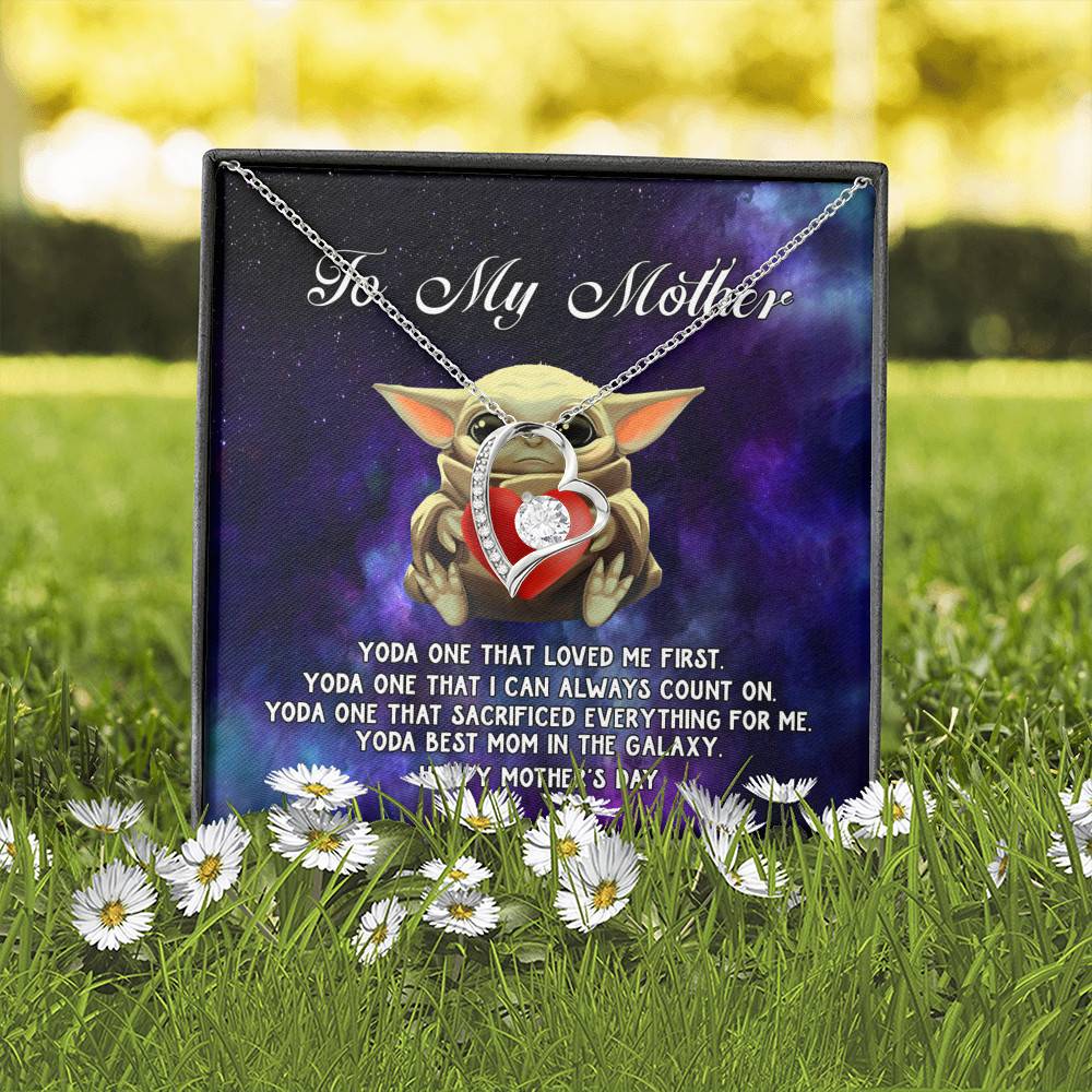 To My Mother Yoda One that Loved Me First Forever Love Heart Pendant Necklace To My Mother Yoda One that Loved Me First Forever Love Heart Pendant Necklace