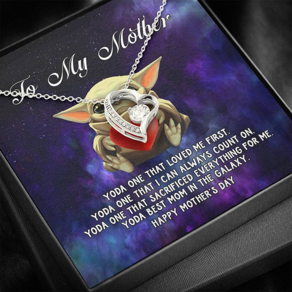 To My Mother Yoda One that Loved Me First Forever Love Heart Pendant Necklace To My Mother Yoda One that Loved Me First Forever Love Heart Pendant Necklace