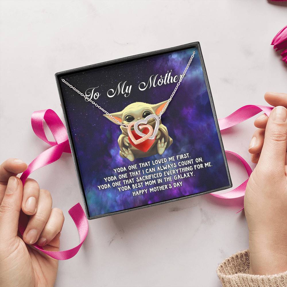 To My Mother Yoda One that Loved Me First Interlocking Hearts Pendant Necklace To My Mother Yoda One that Loved Me First Interlocking Hearts Pendant Necklace
