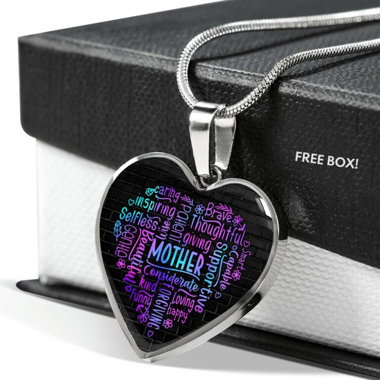 Loving Mother Heart Pendant Necklace - Heart Luxury Necklace (Silver)