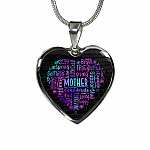 Loving Mother Heart Pendant Necklace - Heart Luxury Necklace (Silver)