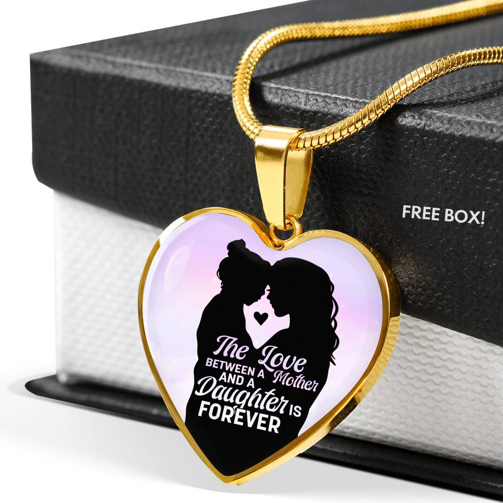 The Love Between Mother And Daughter Is Forever Heart Pendant Necklace - Heart Luxury Necklace (Gold Plated) The Love Between Mother And Daughter Is Forever Heart Pendant Necklace - Heart Luxury Necklace (Gold Plated)