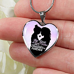 The Love Between Mother And Daughter Is Forever Heart Pendant Necklace - Heart Luxury Necklace (Silver) The Love Between Mother And Daughter Is Forever Heart Pendant Necklace - Heart Luxury Necklace (Silver)