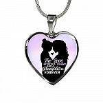 The Love Between Mother And Daughter Is Forever Heart Pendant Necklace - Heart Luxury Necklace (Silver) The Love Between Mother And Daughter Is Forever Heart Pendant Necklace - Heart Luxury Necklace (Silver)