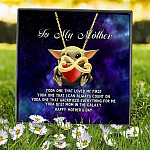 To My Mother Yoda One that Loved Me First Infinity Heart Pendant Necklace