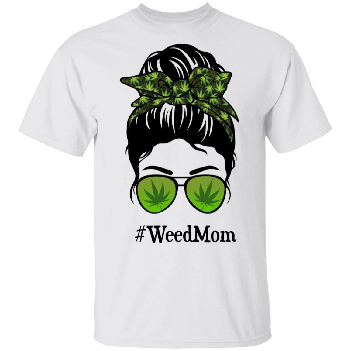 Mom Life Weed T-Shirt - Stoner Mom Gifts, White, Unisex T-Shirt