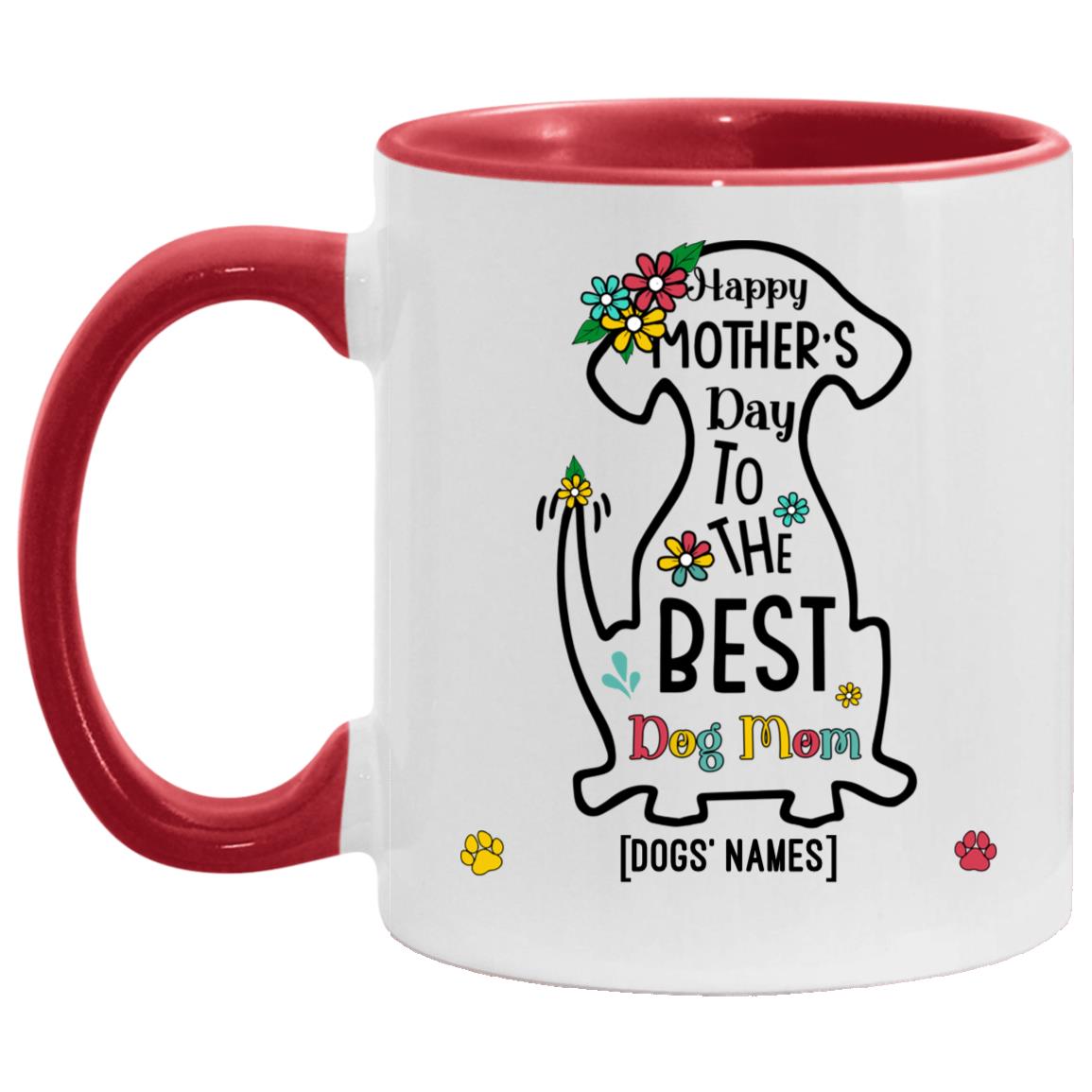 Personalized Happy Mother's Accent Mug, White/Red, 11 oz. Accent Mug Personalized Happy Mother's Accent Mug, White/Red, 11 oz. Accent Mug