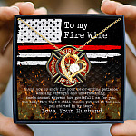 To My Fire Wife Thank You So Much For Your Never-Ending Patience Forever Love Pendant Necklace
