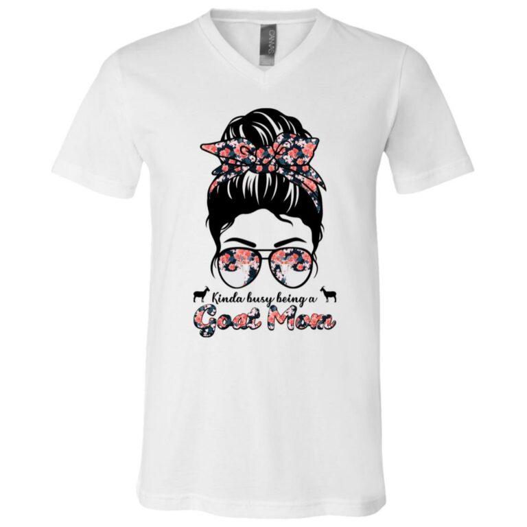 Kinda Busy Being a Goat Shirt, White, V-Neck T-Shirt