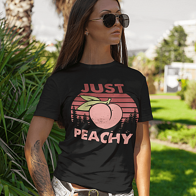 Alternative view of Just Peachy Vintage Retro T-Shirt