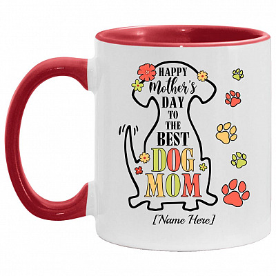 Personalized Accent Mug, White/Red, 11 oz. Accent Mug