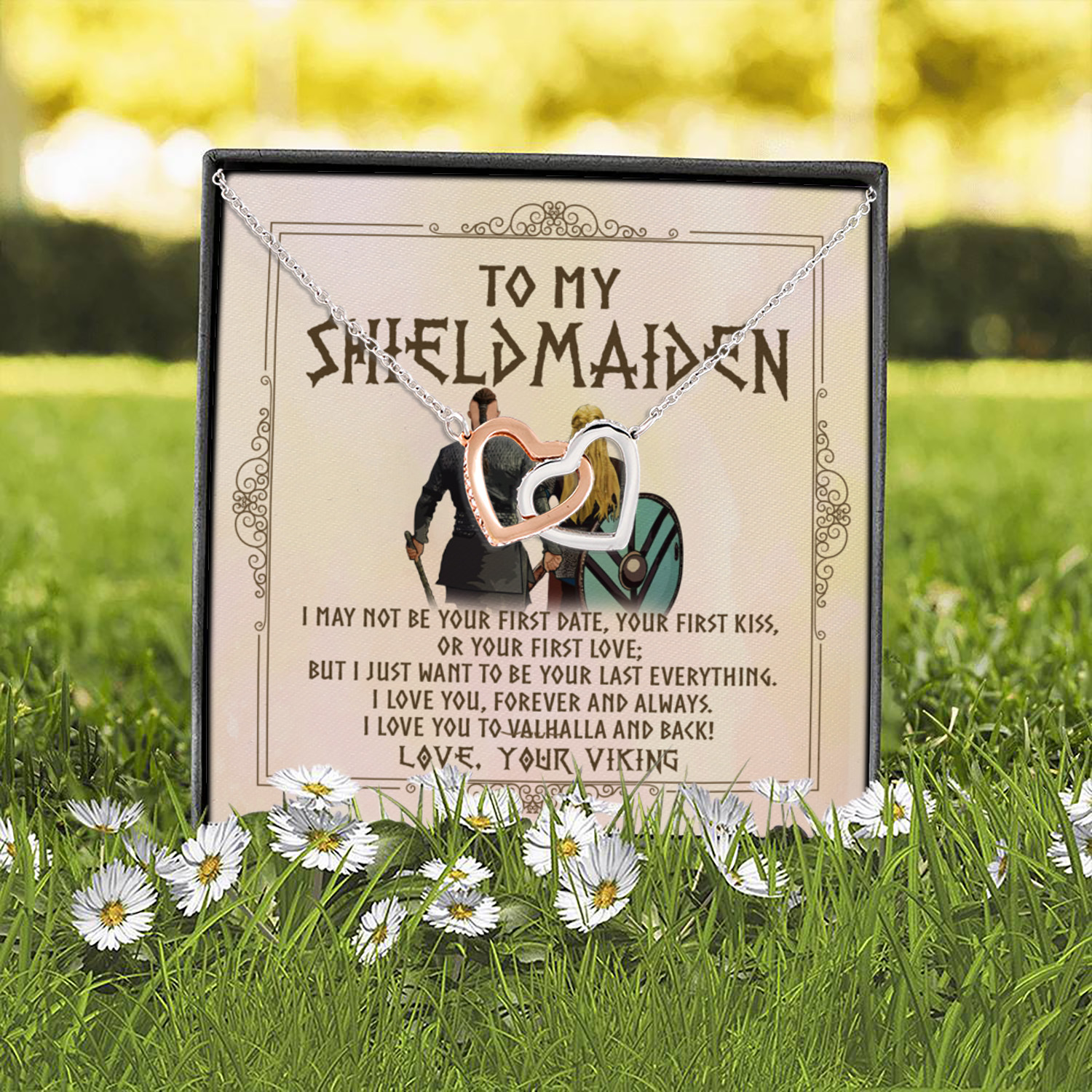 7UT. To My Shieldmaiden Interlocking Hearts Necklace 2