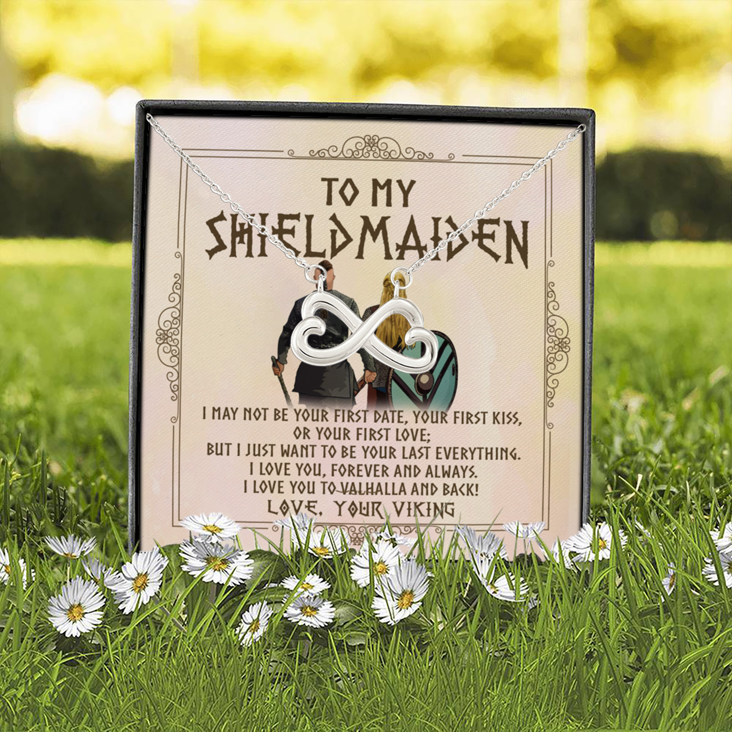 7UT. To My Shieldmaiden Infinity Heart Necklace (Silver) 2