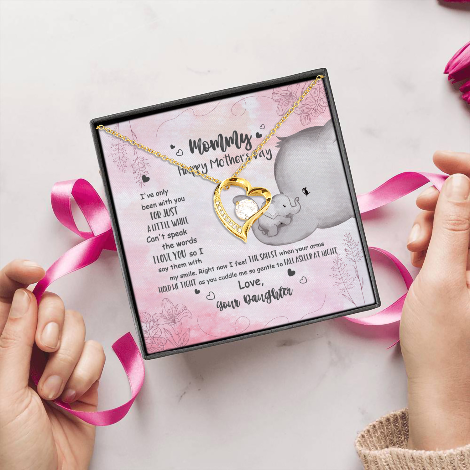 5UT. A Great Job Mommy 2 Forever Love Necklace (Gold) 5