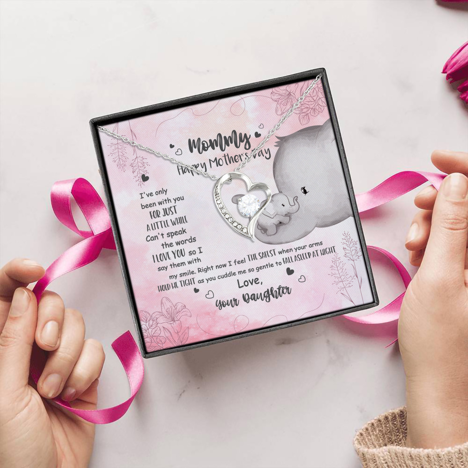 5UT. A Great Job Mommy 2 Forever Love Necklace (Silver) 5