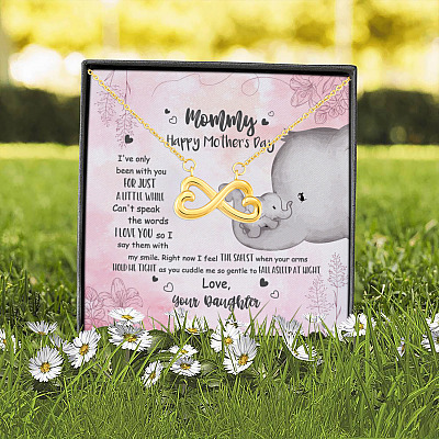 Alternative view of Mommy Happy Mother's Day I've Only Been With You A Little While Infinity Heart Pendant Necklace