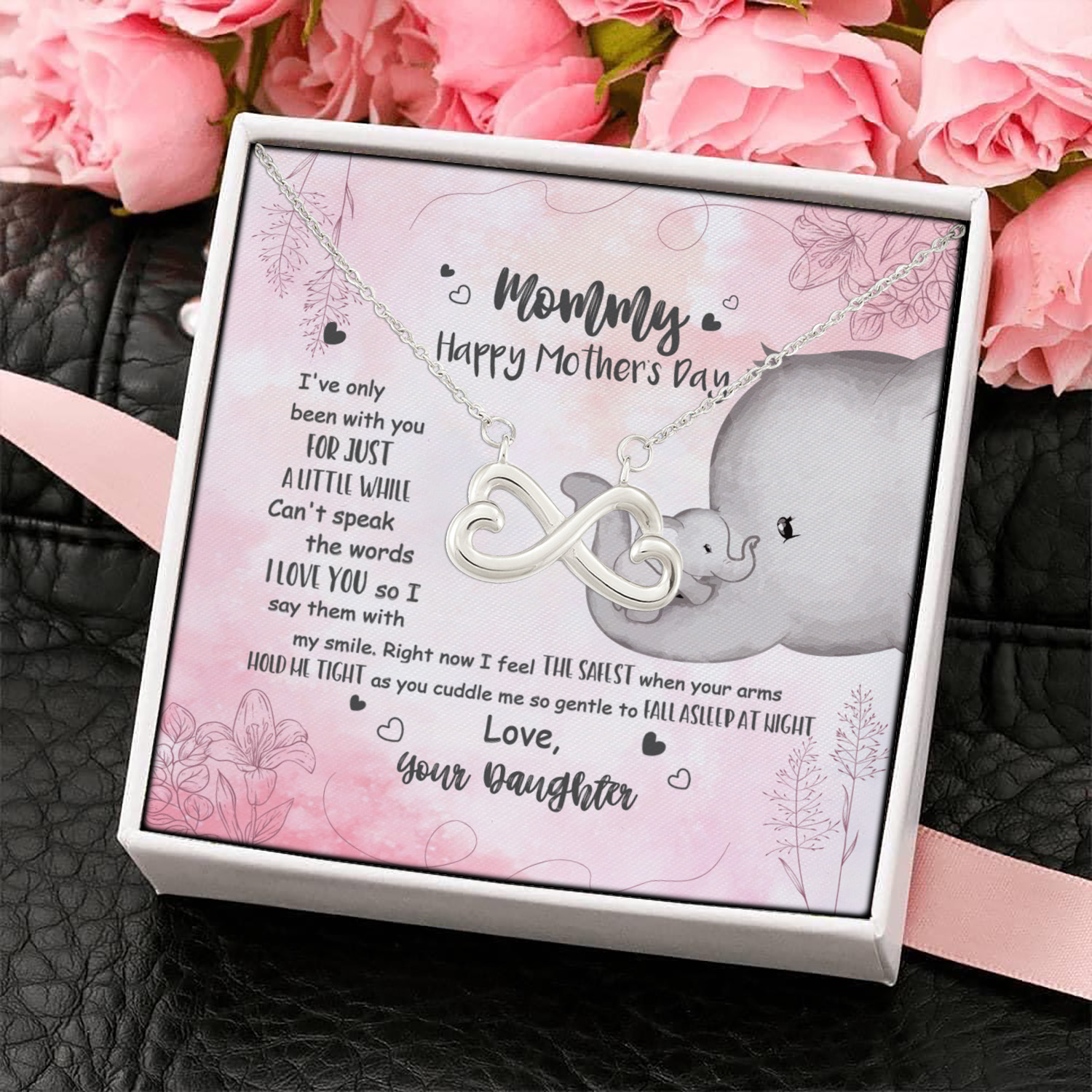5UT. A Great Job Mommy 2 Infinity Heart Necklace (Silver) 4