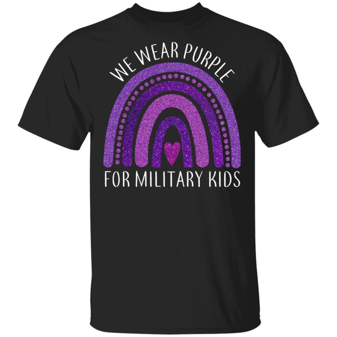 We Wear Purple For Military Kids, Black, Unisex T-Shirt