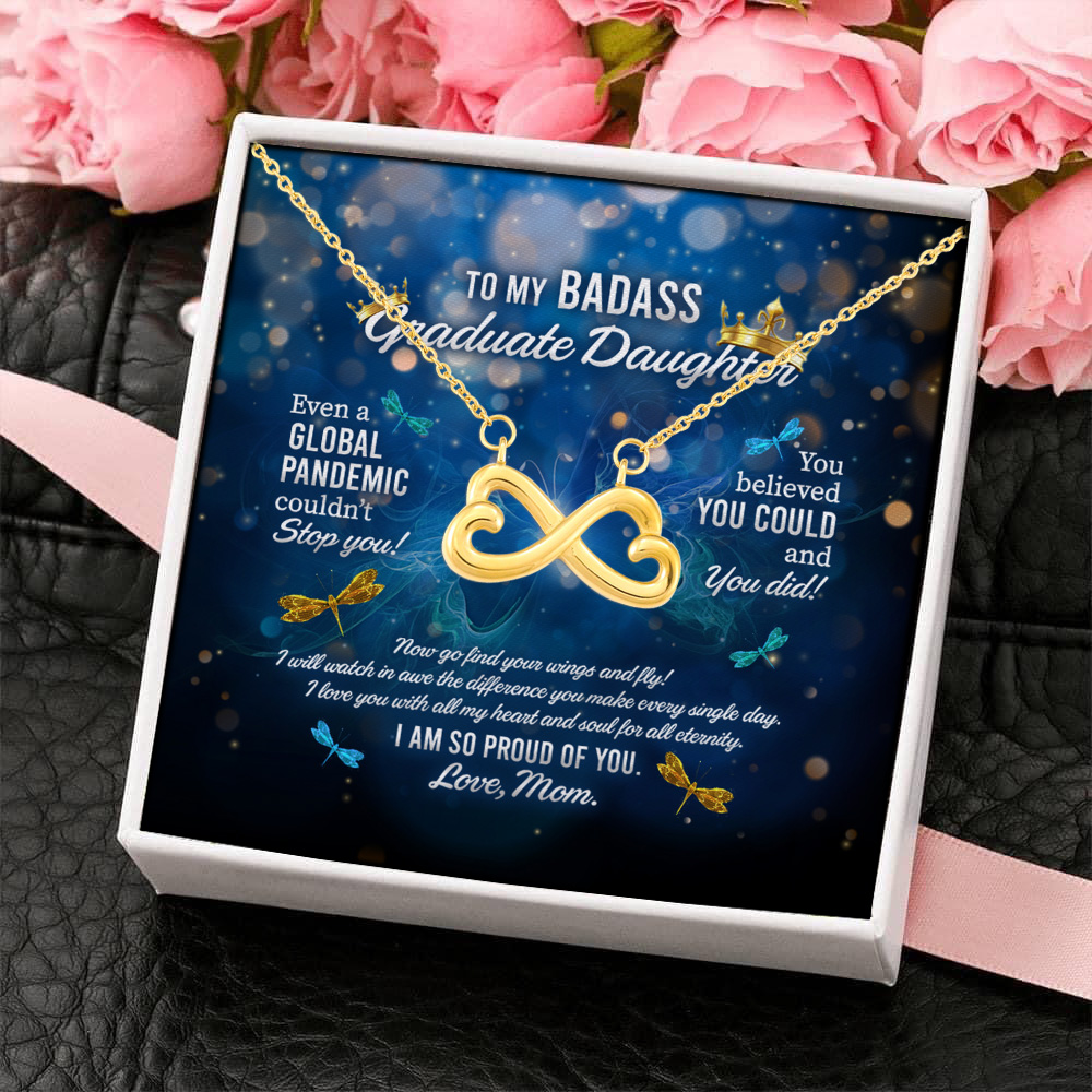 6LV. Badass Graduate Daughter (6) Infinity Heart Necklace (Gold) 4