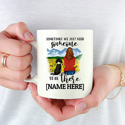 Alternative view of Personalized Gift for Dog Lover Ceramic Coffee Mug -  Sometimes We Just Need Someone to Be There Water Bottle