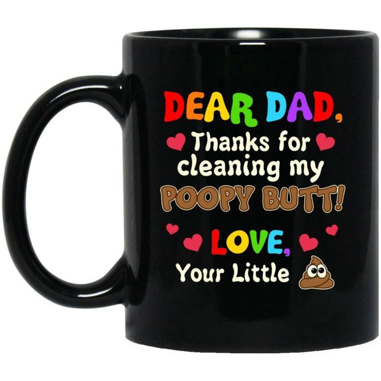 dear dad black, Black, 11 oz. Black Mug