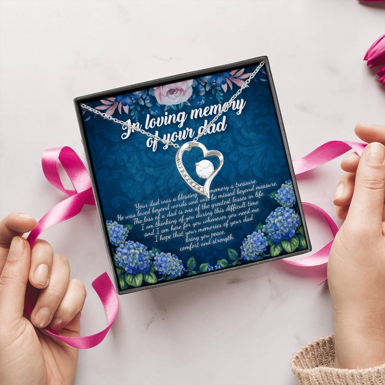 80 HG. In Loving Memory Dad. Forever Love Necklace (Silver) 5