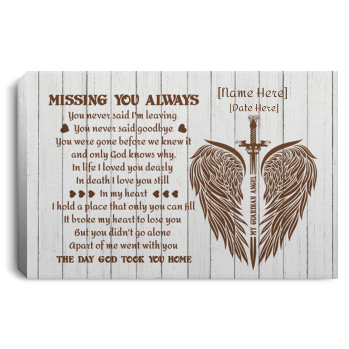 Personalized Missing You Always, White, 0.75'' Framed Canvas Personalized Missing You Always, White, 0.75'' Framed Canvas