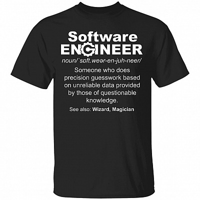 1N.Software Engineer, Black, Unisex T-Shirt