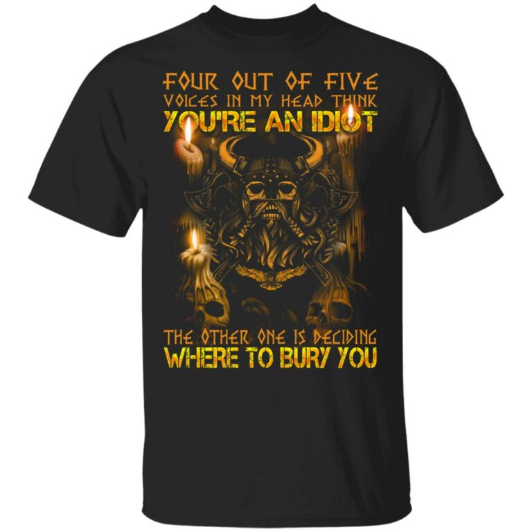 1N.Four Out Of Five Voice In My Head, Black, Unisex T-Shirt