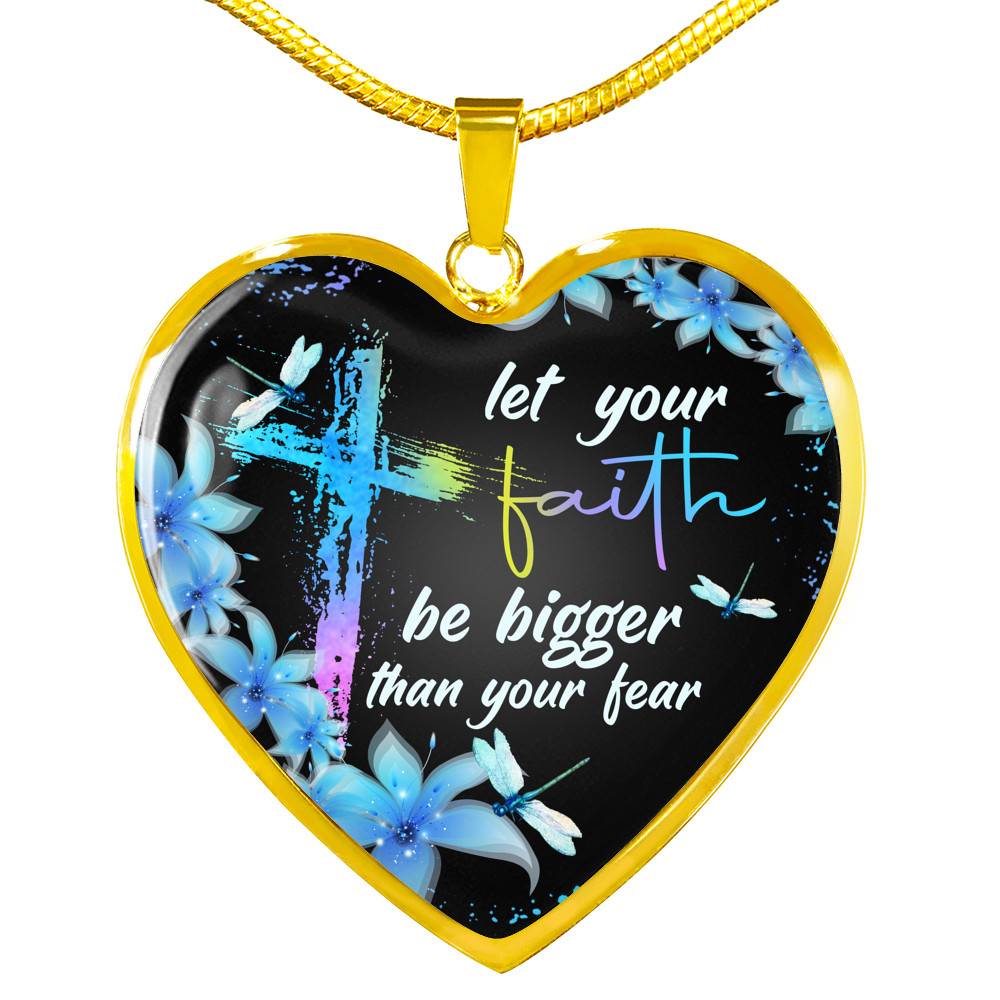 Let Your Faith Be Bigger Than You Fear Christian Butterfly Heart Pendant Necklace - Heart Luxury Necklace (Gold Plated) Let Your Faith Be Bigger Than You Fear Christian Butterfly Heart Pendant Necklace - Heart Luxury Necklace (Gold Plated)
