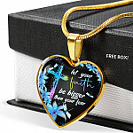Let Your Faith Be Bigger Than You Fear Christian Butterfly Heart Pendant Necklace - Heart Luxury Necklace (Gold Plated)