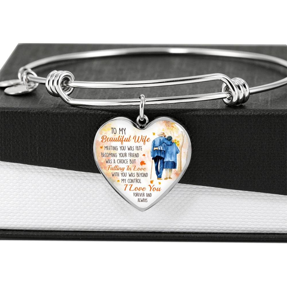 To My Beautiful Wife Meeting You Was Fate Becoming Your Friend Was a Choice Old Couple Heart Pendant Necklace To My Beautiful Wife Meeting You Was Fate Becoming Your Friend Was a Choice Old Couple Heart Pendant Necklace