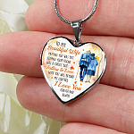 To My Beautiful Wife Meeting You Was Fate Becoming Your Friend Was a Choice Old Couple Heart Pendant Necklace