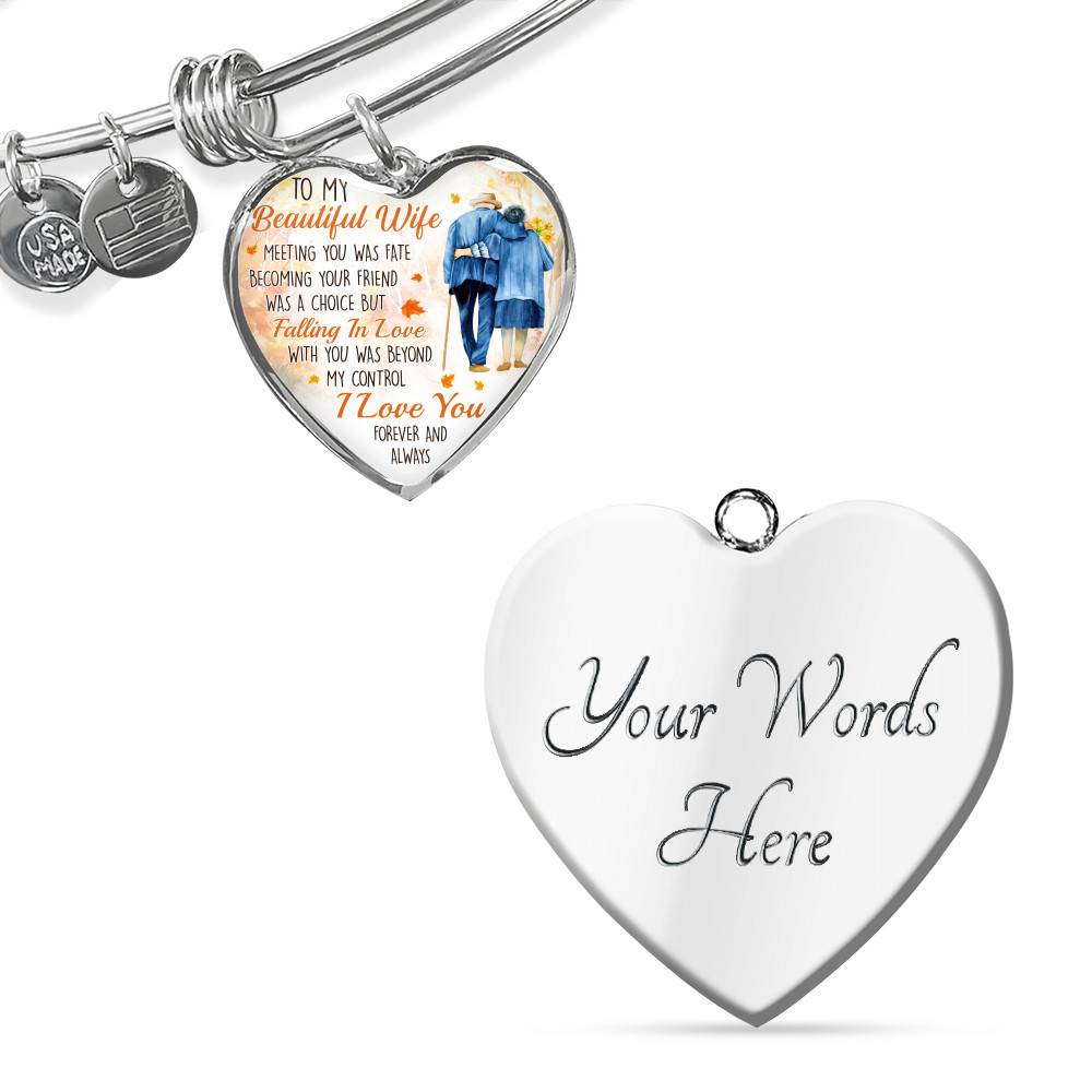To My Beautiful Wife Meeting You Was Fate Becoming Your Friend Was a Choice Old Couple Heart Pendant Necklace To My Beautiful Wife Meeting You Was Fate Becoming Your Friend Was a Choice Old Couple Heart Pendant Necklace