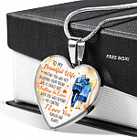 To My Beautiful Wife Meeting You Was Fate Becoming Your Friend Was a Choice Old Couple Heart Pendant Necklace