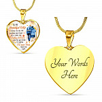 To My Beautiful Wife Meeting You Was Fate Becoming Your Friend Was a Choice Old Couple Heart Pendant Necklace