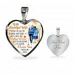 To My Beautiful Wife Meeting You Was Fate Becoming Your Friend Was a Choice Old Couple Heart Pendant Necklace