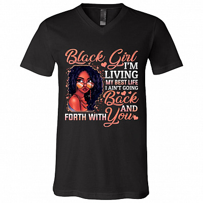 I'm Living My Best Life I Ain't, Black, V-Neck T-Shirt