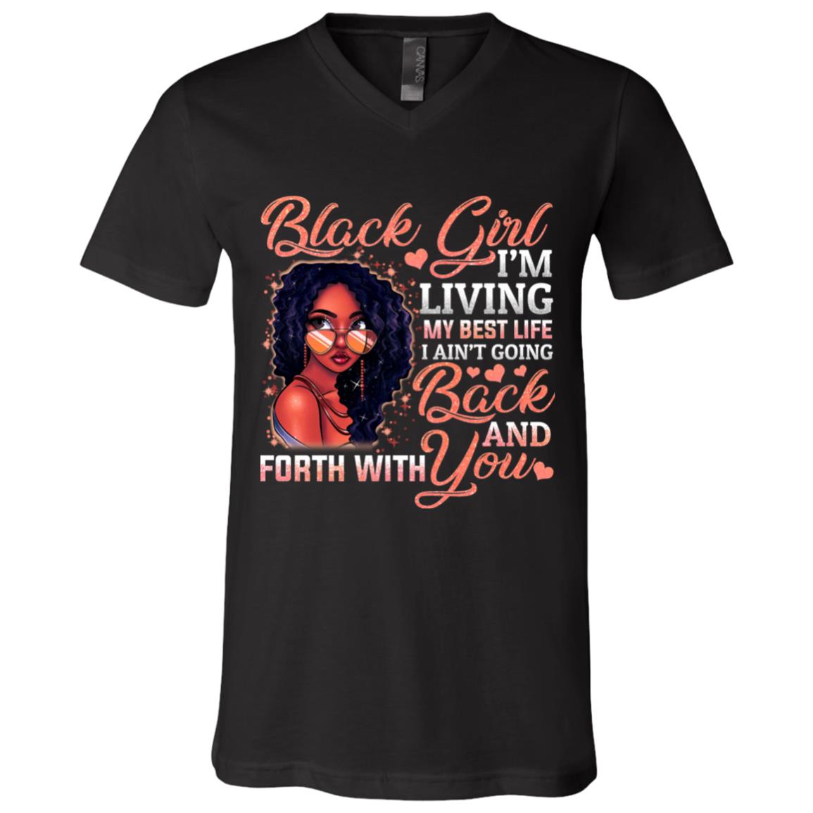 I'm Living My Best Life I Ain't, Black, V-Neck T-Shirt