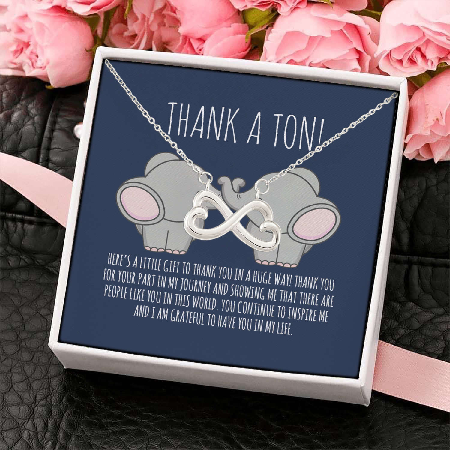 4UT. Thanks A Ton Infinity Heart Necklace (Silver) 4