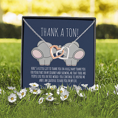 Alternative view of Thank A Ton You Continue To Inspire Me And I Grateful To Have You In My Life Interlocking Hearts Necklace